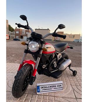 Moto Eléctrica Infantil 12v Ducati Scrambler, Ruedas Aire, LE4778 - IND19-ZTD307-ROJA